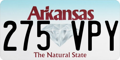 AR license plate 275VPY