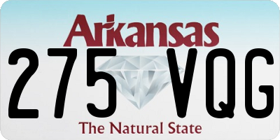 AR license plate 275VQG