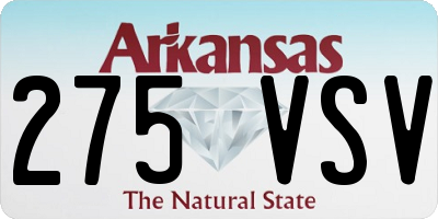 AR license plate 275VSV