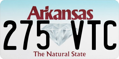 AR license plate 275VTC