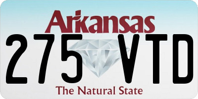 AR license plate 275VTD