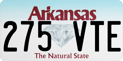 AR license plate 275VTE