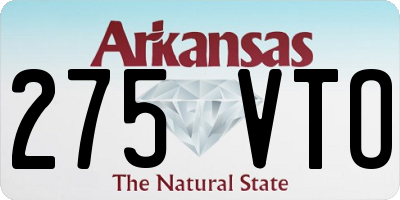 AR license plate 275VTO
