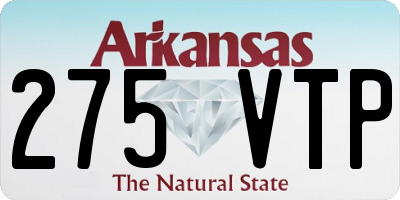 AR license plate 275VTP