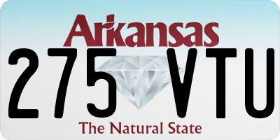 AR license plate 275VTU