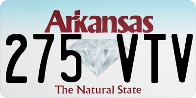 AR license plate 275VTV