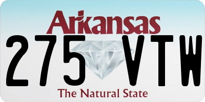 AR license plate 275VTW