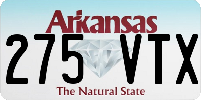 AR license plate 275VTX