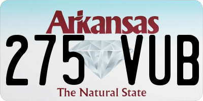 AR license plate 275VUB