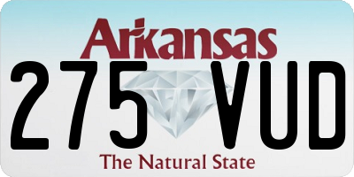 AR license plate 275VUD