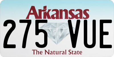 AR license plate 275VUE