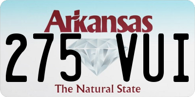AR license plate 275VUI