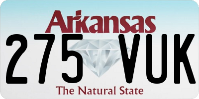 AR license plate 275VUK