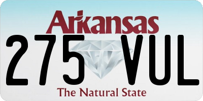AR license plate 275VUL