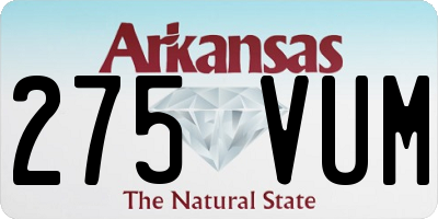 AR license plate 275VUM