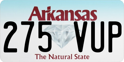AR license plate 275VUP