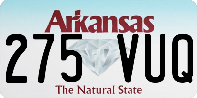 AR license plate 275VUQ