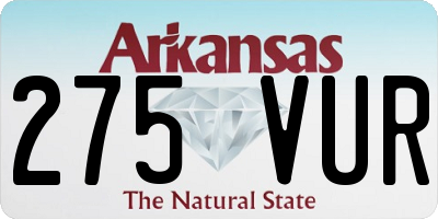 AR license plate 275VUR
