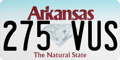 AR license plate 275VUS