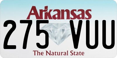 AR license plate 275VUU