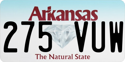 AR license plate 275VUW
