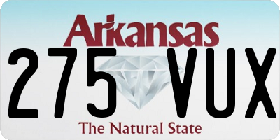 AR license plate 275VUX