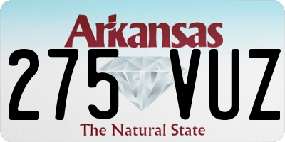 AR license plate 275VUZ