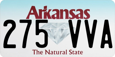 AR license plate 275VVA
