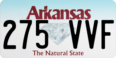 AR license plate 275VVF