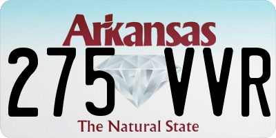 AR license plate 275VVR