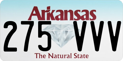 AR license plate 275VVV