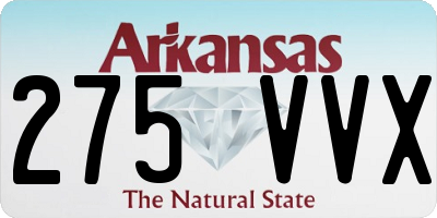 AR license plate 275VVX