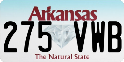 AR license plate 275VWB