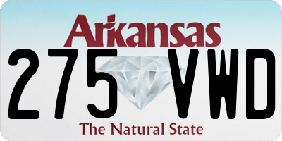 AR license plate 275VWD