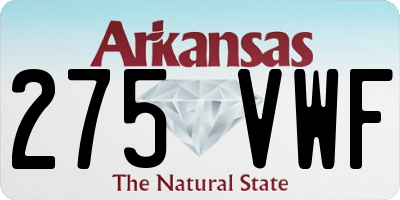 AR license plate 275VWF