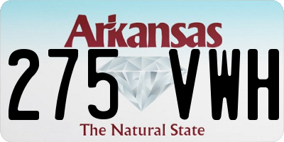 AR license plate 275VWH