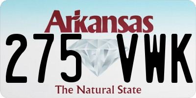 AR license plate 275VWK
