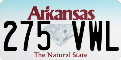 AR license plate 275VWL