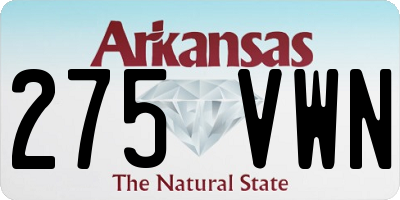 AR license plate 275VWN