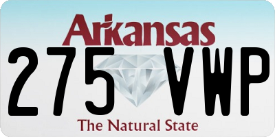 AR license plate 275VWP