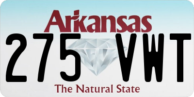 AR license plate 275VWT