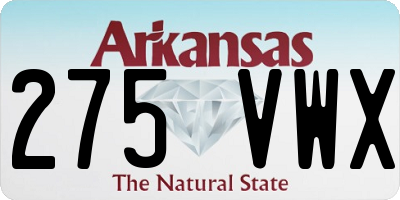 AR license plate 275VWX