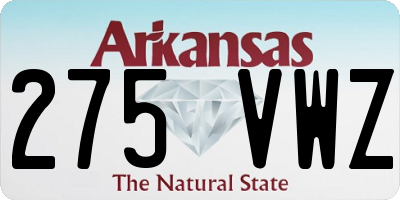 AR license plate 275VWZ