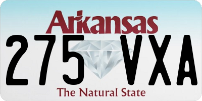 AR license plate 275VXA