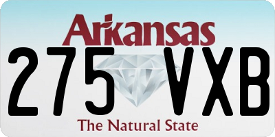 AR license plate 275VXB