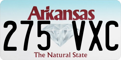 AR license plate 275VXC