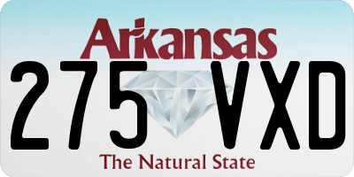 AR license plate 275VXD
