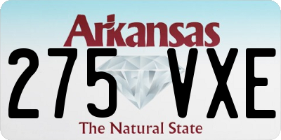 AR license plate 275VXE