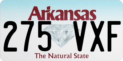 AR license plate 275VXF