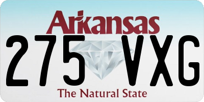 AR license plate 275VXG